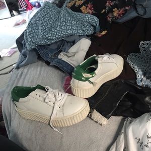 Platform chunky white shoes